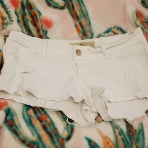 Hollister white denim shorts